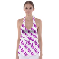 Purple Butterflies On Their Own Way  Babydoll Tankini Top by ConteMonfrey