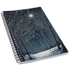 Snow Christmas Starry Night 5 5  X 8 5  Notebook by Simbadda