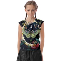 Flower Mot Moon Star Planet Kids  Raglan Cap Sleeve Tee by Simbadda