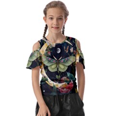 Flower Mot Moon Star Planet Kids  Butterfly Cutout Tee by Simbadda