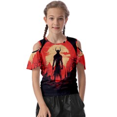 Demon Halloween Kids  Butterfly Cutout Tee by Simbadda