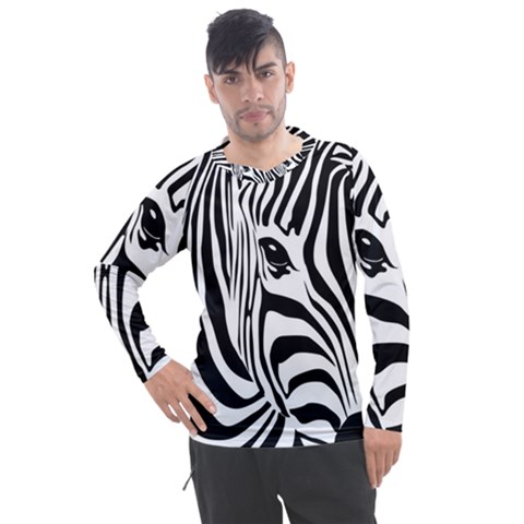 Animal Cute Pattern Art Zebra Men s Pique Long Sleeve Tee by Amaryn4rt