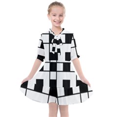 Black And White Pattern Kids  All Frills Chiffon Dress by Amaryn4rt