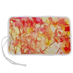 Monotype Art Pattern Leaves Colored Autumn Pen Storage Case (m) by Amaryn4rt