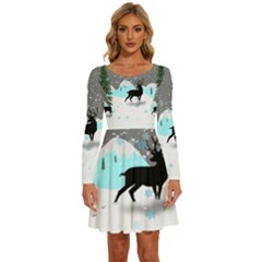 Rocky Mountain High Colorado Long Sleeve Wide Neck Velvet Dress by Amaryn4rt