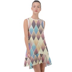 Abstract Colorful Diamond Background Tile Frill Swing Dress by Amaryn4rt