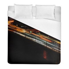 Highway Night Lighthouse Car Fast Duvet Cover (full/ Double Size) by Amaryn4rt