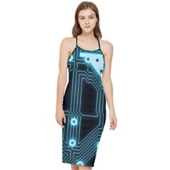 A Completely Seamless Background Design Circuitry Bodycon Cross Back Summer Dress by Amaryn4rt