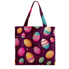 Easter Eggs Egg Zipper Grocery Tote Bag by Ravend