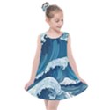 Waves Ocean Sea Pattern Water Tsunami Rough Seas Kids  Summer Dress View1