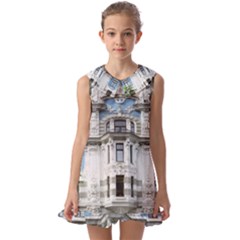 Squad Latvia Architecture Kids  Pilgrim Collar Ruffle Hem Dress by Celenk