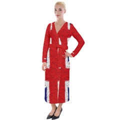 Union Jack Flag National Country Velvet Maxi Wrap Dress by Celenk