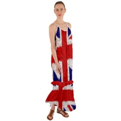 Union Jack Flag National Country Cami Maxi Ruffle Chiffon Dress by Celenk