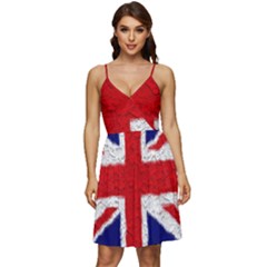 Union Jack Flag National Country V-neck Pocket Summer Dress  by Celenk