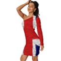 Union Jack Flag National Country Long Sleeve One Shoulder Mini Dress View2