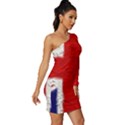 Union Jack Flag National Country Long Sleeve One Shoulder Mini Dress View3