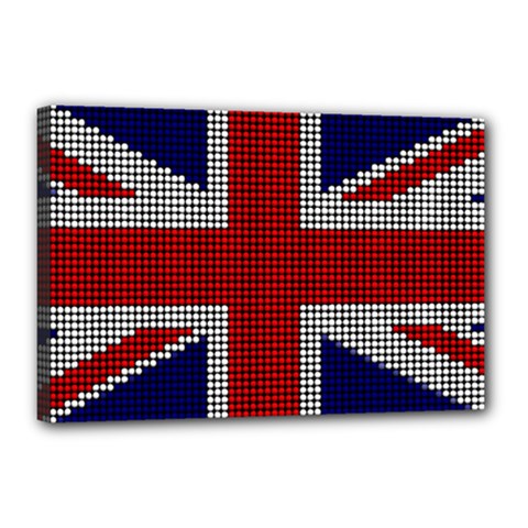 Union Jack Flag British Flag Canvas 18  X 12  (stretched) by Celenk