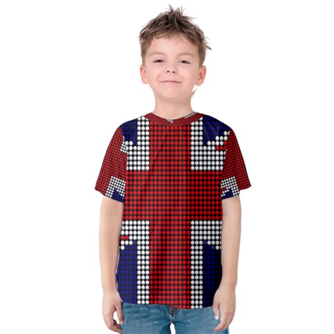 Union Jack Flag British Flag Kids  Cotton Tee by Celenk