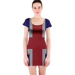 Union Jack Flag British Flag Short Sleeve Bodycon Dress by Celenk