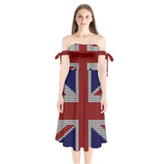 Union Jack Flag British Flag Shoulder Tie Bardot Midi Dress by Celenk