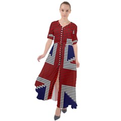 Union Jack Flag British Flag Waist Tie Boho Maxi Dress by Celenk