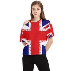 Union Jack London Flag Uk One Shoulder Cut Out Tee by Celenk