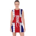 Union Jack Flag Uk Patriotic Lace Up Front Bodycon Dress View1