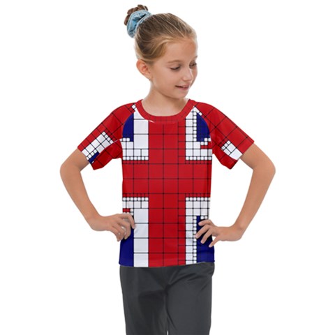 Union Jack Flag Uk Patriotic Kids  Mesh Piece Tee by Celenk