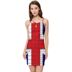 Union Jack Flag Uk Patriotic Summer Tie Front Dress by Celenk