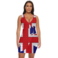 Union Jack Flag Uk Patriotic Draped Bodycon Dress by Celenk