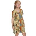 Egyptian Man Sun God Ra Amun Kids  Short Sleeve Tiered Mini Dress View3