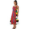 Heart Love Flag Antilles Island Square Neckline Tiered Midi Dress View2