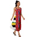 Heart Love Flag Antilles Island Square Neckline Tiered Midi Dress View3