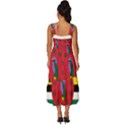 Heart Love Flag Antilles Island Square Neckline Tiered Midi Dress View4