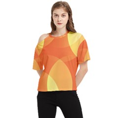 Abstract Orange Yellow Red Color One Shoulder Cut Out Tee by Celenk