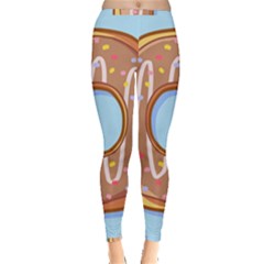 Dessert Food Donut Sweet Decor Chocolate Bread Inside Out Leggings by Uceng