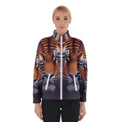 Tiger Animal Feline Predator Portrait Carnivorous Women s Bomber Jacket by Uceng