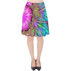 Abstract Art Psychedelic Experimental Velvet High Waist Skirt by Uceng