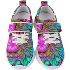 Abstract Art Psychedelic Experimental Kids  Velcro Strap Shoes by Uceng