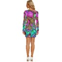 Abstract Art Psychedelic Experimental Long Sleeve Square Neck Bodycon Velvet Dress View4