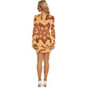 Flower Mandala Template Sketch Drawing Art Long Sleeve Square Neck Bodycon Velvet Dress View4