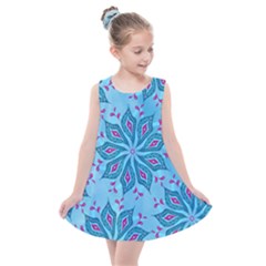 Flower Template Mandala Nature Blue Sketch Drawing Kids  Summer Dress by Uceng