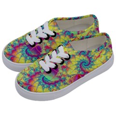 Fractal Spiral Abstract Background Vortex Yellow Kids  Classic Low Top Sneakers by Uceng