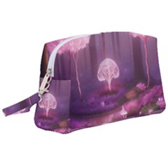 Trees Forest Landscape Nature Neon Wristlet Pouch Bag (large)