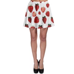 Strawberry Watercolor Skater Skirt by SychEva