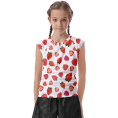 Strawberries Kids  Raglan Cap Sleeve Tee by SychEva