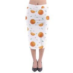 Oranges Midi Pencil Skirt by SychEva