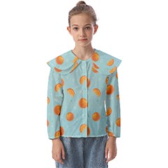 Oranges Pattern Kids  Peter Pan Collar Blouse by SychEva