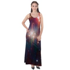 Astrology Astronomical Cluster Galaxy Nebula Sleeveless Velour Maxi Dress by Jancukart