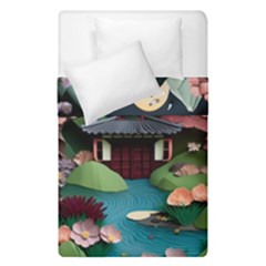 Japanese Garden Flowers Landscape Duvet Cover Double Side (single Size) by danenraven